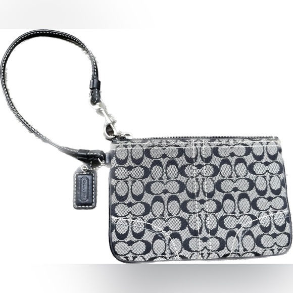 Coach Handbags - Coach Monogram Wristlet Navy - mint condition!